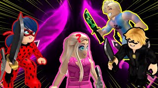 Barbie, Ladybug, Cat Noir & Ken spielen MM2 in Roblox!
