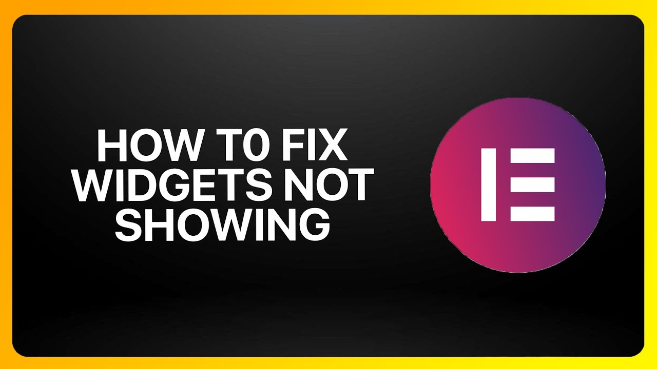 How To Fix Widgets Not Showing In Elementor Website Builder ! Tutorial ...
