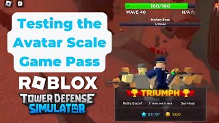 Testing the Avatar Scale Game pass TDS