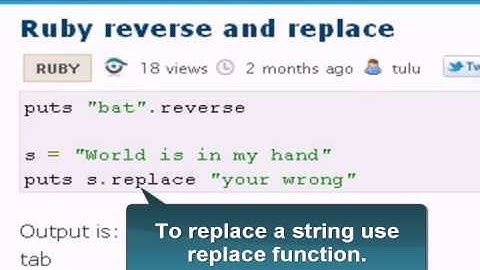 Ruby tutorial: Ruby reverse and replace