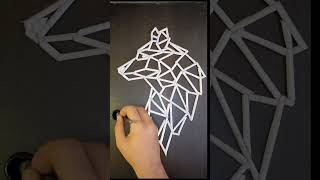 creative geometric wolf art / creative space #art #creative #papercraft