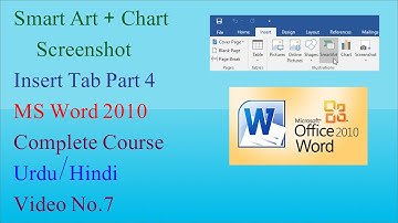 Smart Art + Chart & Screenshot Options in Microsoft Word | MS Word 2010 Complete Course Video No. 7
