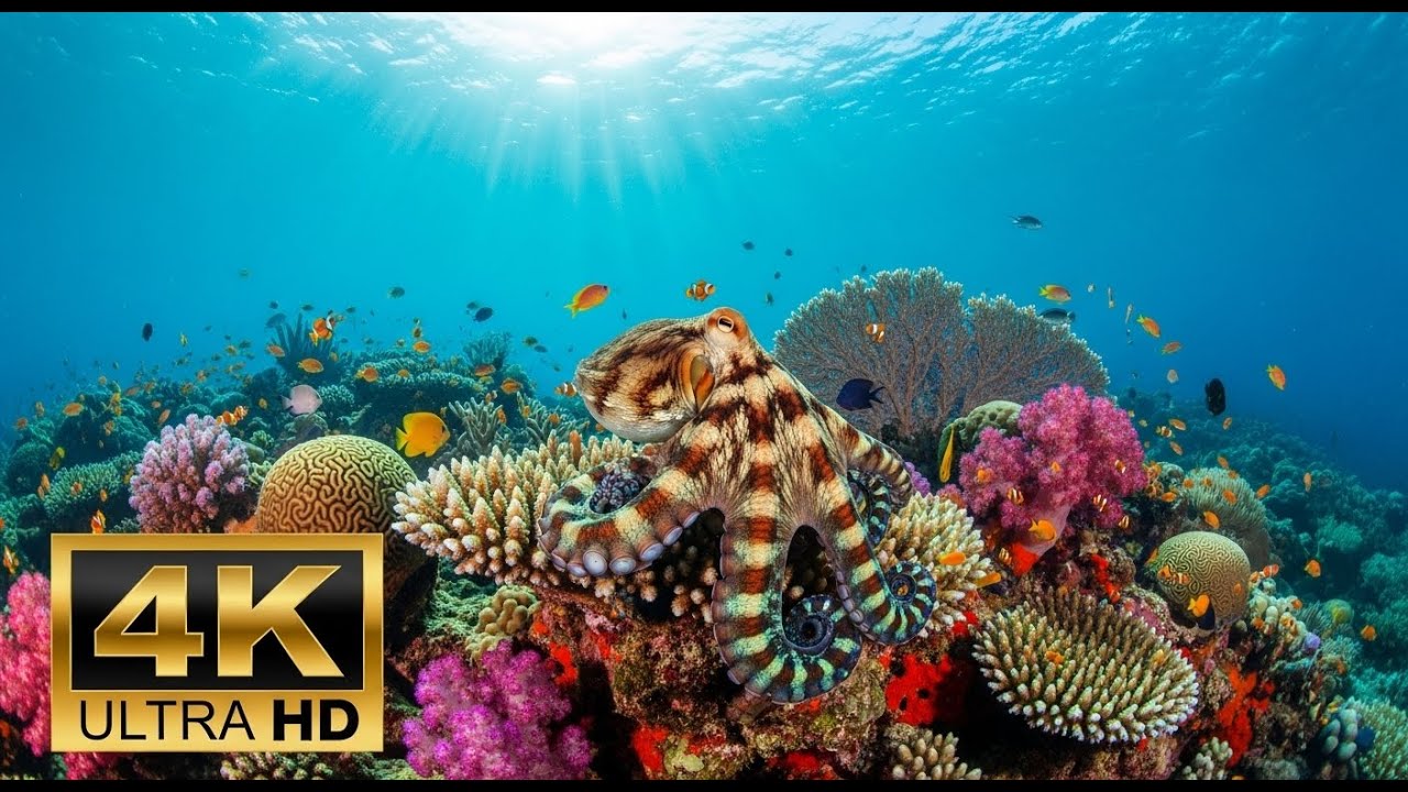 🐠 4K Coral Reef Aquarium – Peaceful Underwater Scenes with Meditation Music