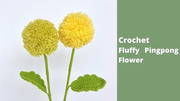 How to Crochet a Fluffy Pingpong Flower Tutorial | Crochet Flower Bouquet