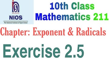 Exponents and Radicals | Nios 10th Math