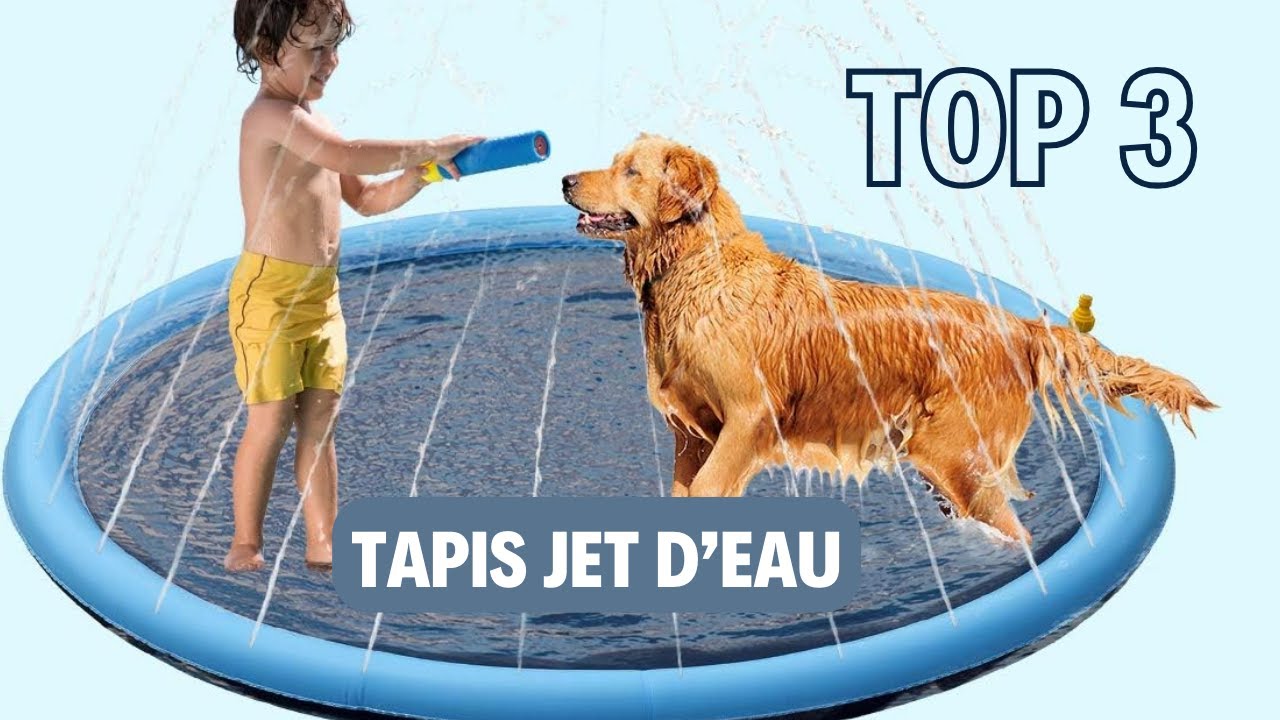Tapis D'eau 200 Cm Avec Jets - Antidérapant PVC écologique - Splash Pad Pour Enfants Et Chiens - Jeu D'été Jardin, Avec Adaptateur (bleu)