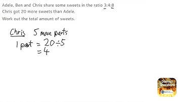 Prop G4 Ratio: Given amount different between parts - OnMaths.com GCSE Maths Revision
