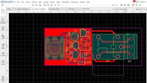 Latch switch con transistores y Relay - EasyEDA