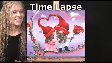 TIME LAPSE - Learn How to Draw and Paint "LOVE GNOMES" with Acrylic - Fun Beginner Painting Tutorial