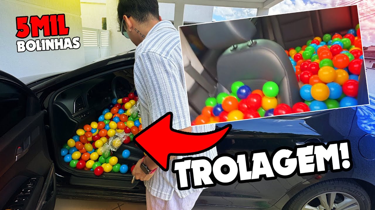 TROLAMOS o CARRO do PITBULLFERA COM 5000 BOLINHAS! 🤣🤣 *ele xingou muito*