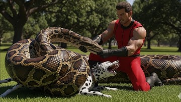 Animal Rescue : Dalmatian Dog Rescued After Being Attacked By  Giant Python In The Backyard 
