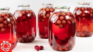 Proven for Years! CHERRY COMPOTE for the Winter Without Sterilization for a 3-liter jar