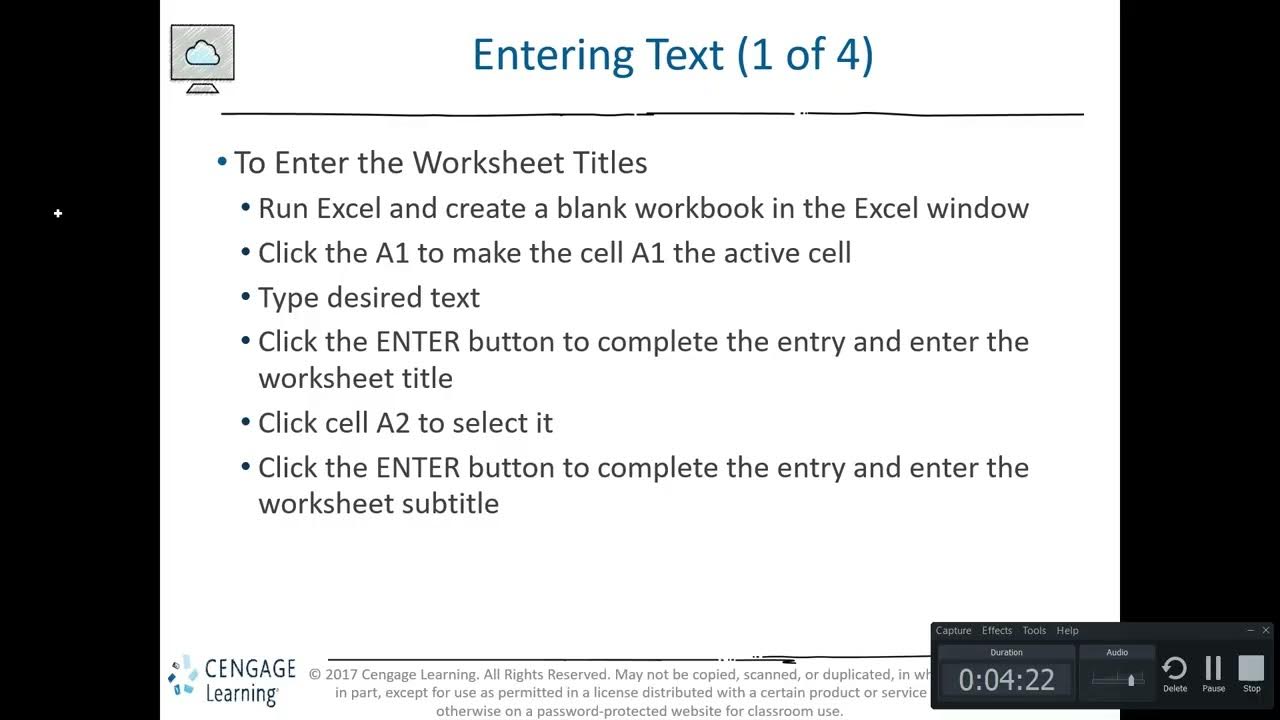 CSC110 2019 Excel Module 1.1 - YouTube