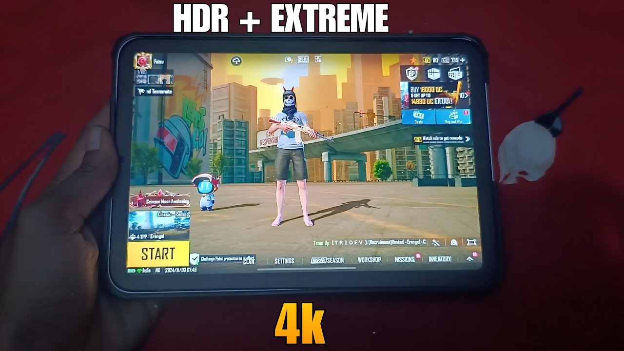 iPad Mini 6 PUBG BGMI HANDCAM 🔥 HDR+EXTREME ♥️ 4 FINGERS CLAW + BEST ...