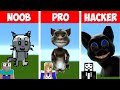 Minecraft: TALKING TOM Pixel art CHALLENGE! Battle NOOB vs PRO vs HACKER – Animation