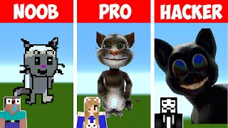 Minecraft: TALKING TOM Pixel art CHALLENGE! Battle NOOB vs PRO vs HACKER – Animation