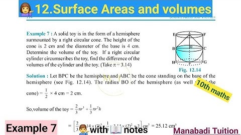 10th class math| Chapter 12| 💁‍♂️Surface areas and volumes🙋‍♂️| Example 7|CBSE|NCERT|