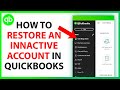 How to restore an inactive account in quickbooks online