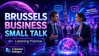 Brussels Business Small Talk | English Listening Practice | 2-Speaker Dialogue