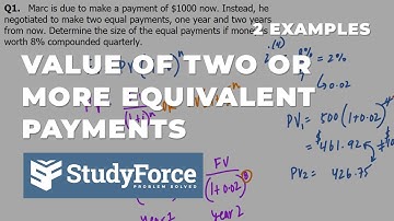 Finding the Value of Two or More Equivalent Replacement Payments (Compound Interest)