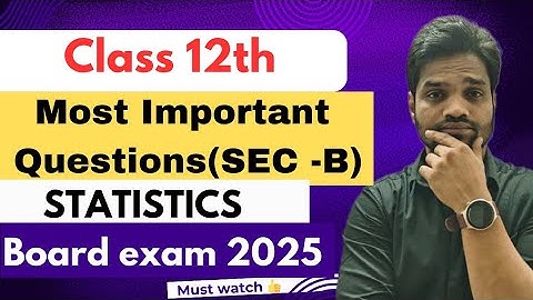 #1 STATISTICS IMPORTANT QUESTIONS | ONE SENTENCE SEC-B | CLASS 12 GSEB | ABHISHEK SIR COMMERCE