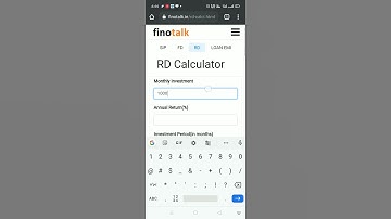 RD Calculator   #finotalk