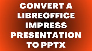 How to Export a Presentation as PDF in LibreOffice Impress
