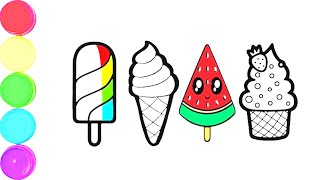 Icecream Drawing | Simple drawing and Colouring | easy drawing step by step | #icecreamdrawing