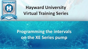 Hayward XE Series Pool Pumps - Schedule Programming