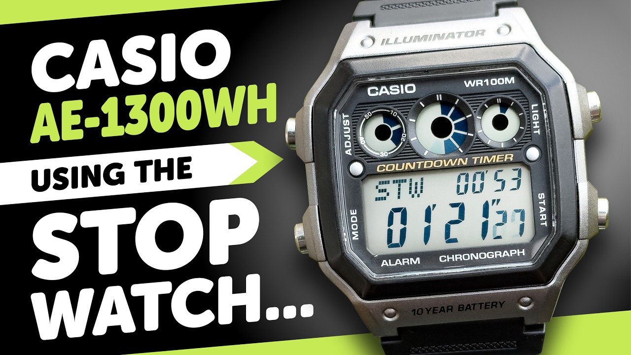 #CASIO AE-1300WH (3426) How to Operate the STOPWATCH and Set EVENT TIMER