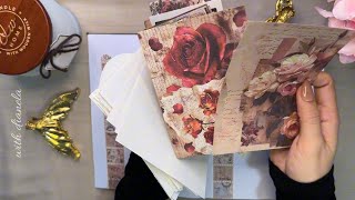 ASMR | Creating a Romantic Vintage Collage Spread 🌹✨#asmr #journaling #vintageaesthetic #journal screenshot 4