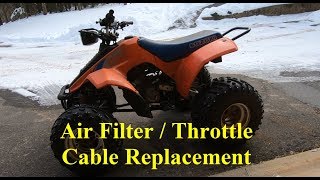 Throttle and Air Filter Replacement 1987 Suzuki Quadrunner LT230e Quadsport 1997 Suzuki Quadrunner Throttle Cable Replacement