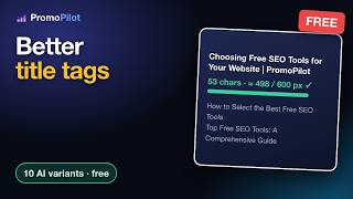 Free SEO Title Generator: 10 AI Title Tag Ideas with Pixel Width Check