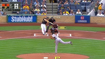 SF@PIT: Jaso hits a leadoff homer