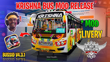New Krishna Bus Mod In Bus Simulator Indonesia | How To Add Krishna Bus Mod In Bussid #krishna #bus