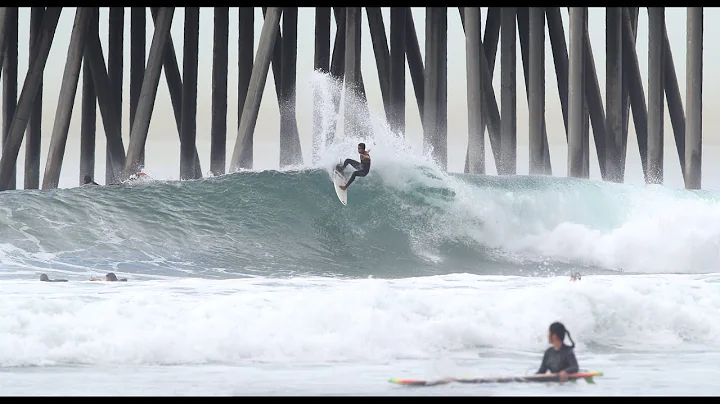 Surfing the Huntington Beach April Fools Swell