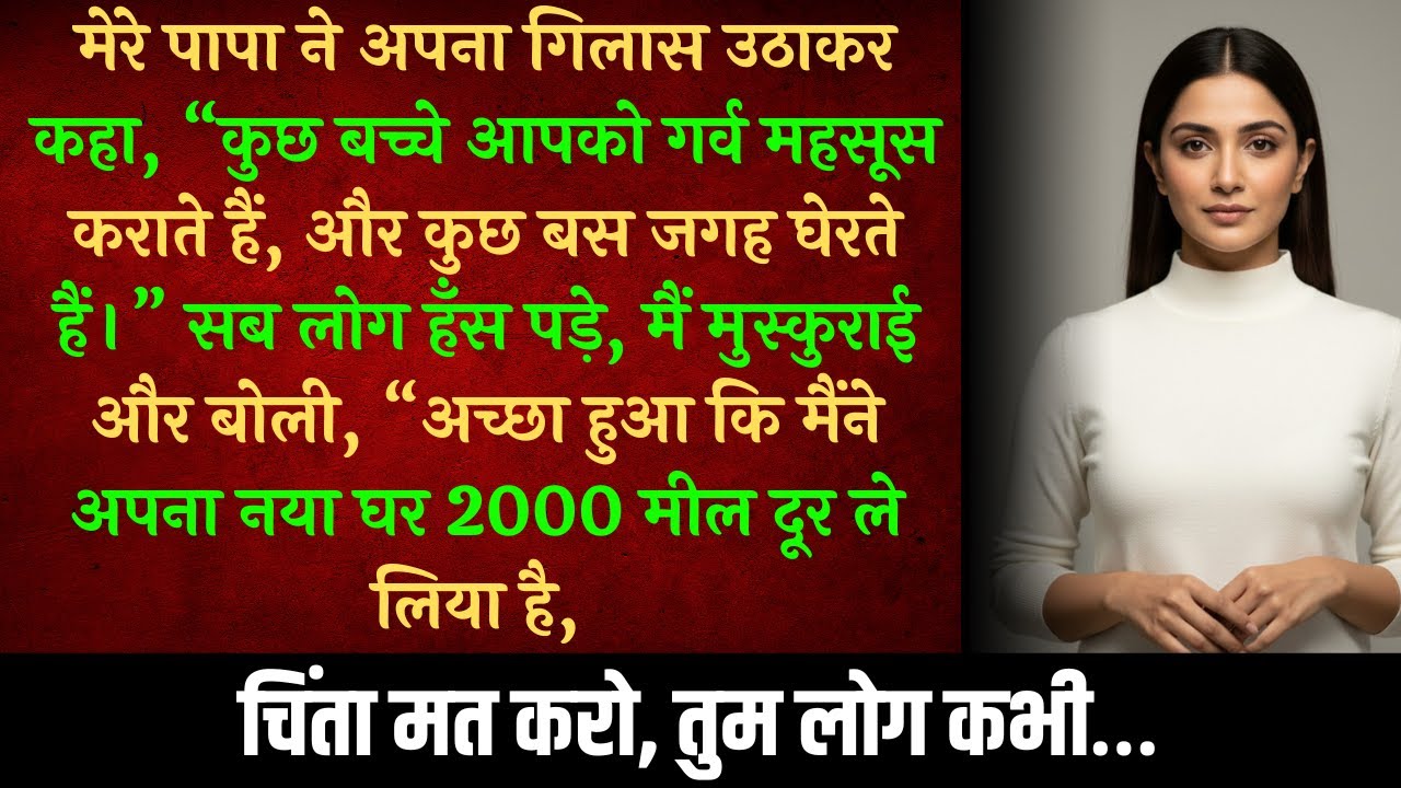 पापा ने गिलास उठाकर कहा, ‘कुछ बच्चे माँ‑बाप का नाम रोशन करते हैं, बाकी बस घर में जगह घेरते हैं…