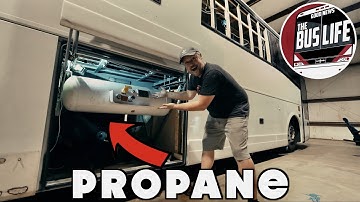 Installing our Propane Tank into our Bus Conversion!