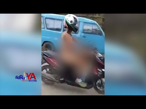 Pemuda yang diduga gila Telanjang Naik Motor di Toraja
