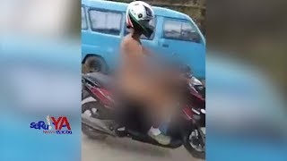 Pemuda yang diduga gila Telanjang Naik Motor di Toraja