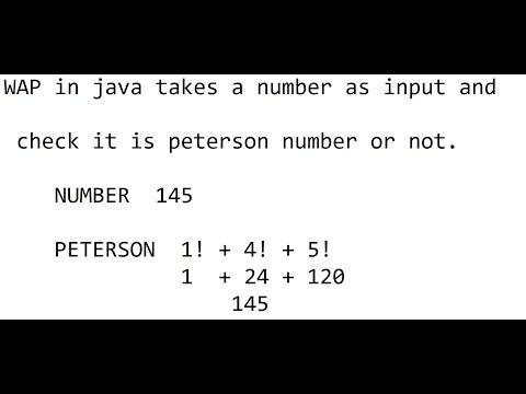 WAP in java to check a number is a peterson number or not.