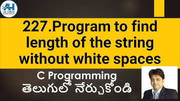 226.Program to Count No of Vowels & Consonants from the Inputted String | C Programming in Telugu