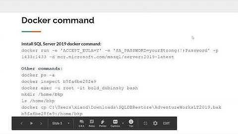 20200721 - Restore a database in a SQL Server running into Docker