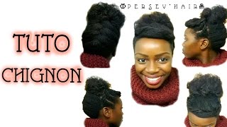 CHIGNON⎪FLAT TWISTS (CÔTÉS)⎪TRESSE PLAQUÉE (À L'ARRIÈRE) ⎪PERSEV'HAIR