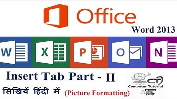 Microsoft Office Word 2013 Insert Tab Part II (Picture group)
