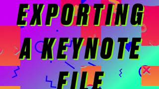 Exporting a Keynote File