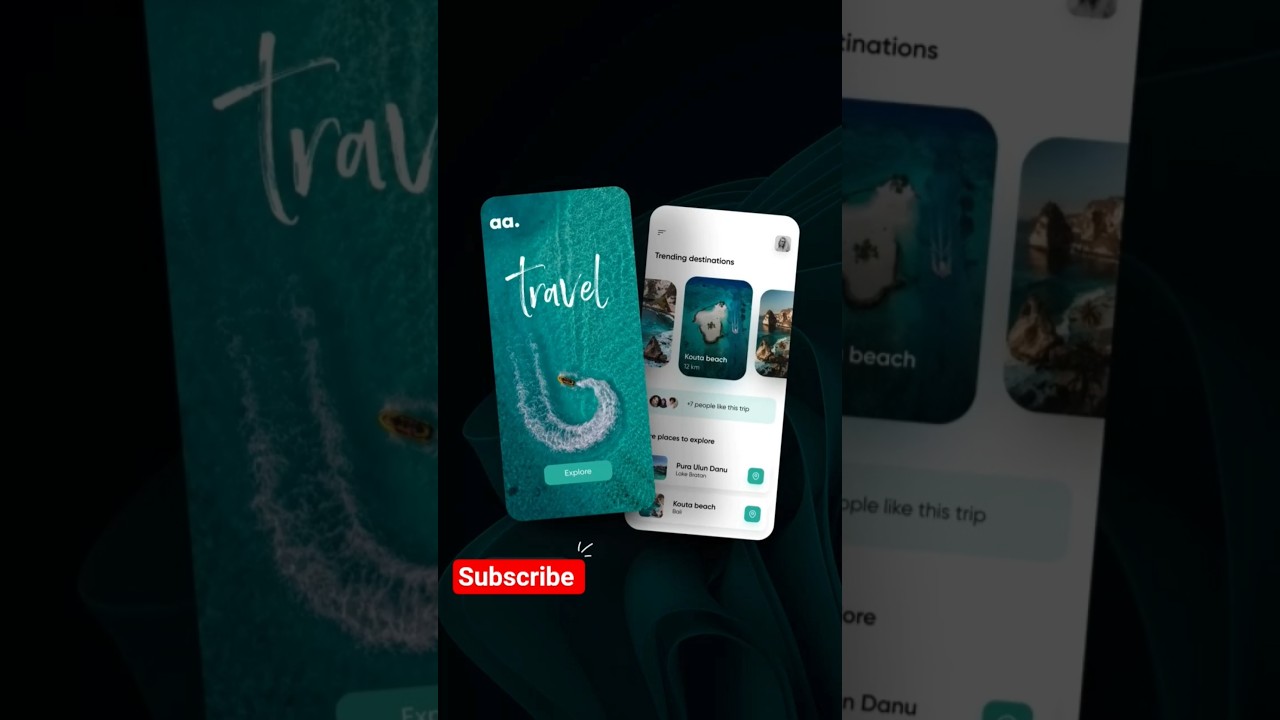 Travel App UI Design - Figma UX/UI Design #shorts