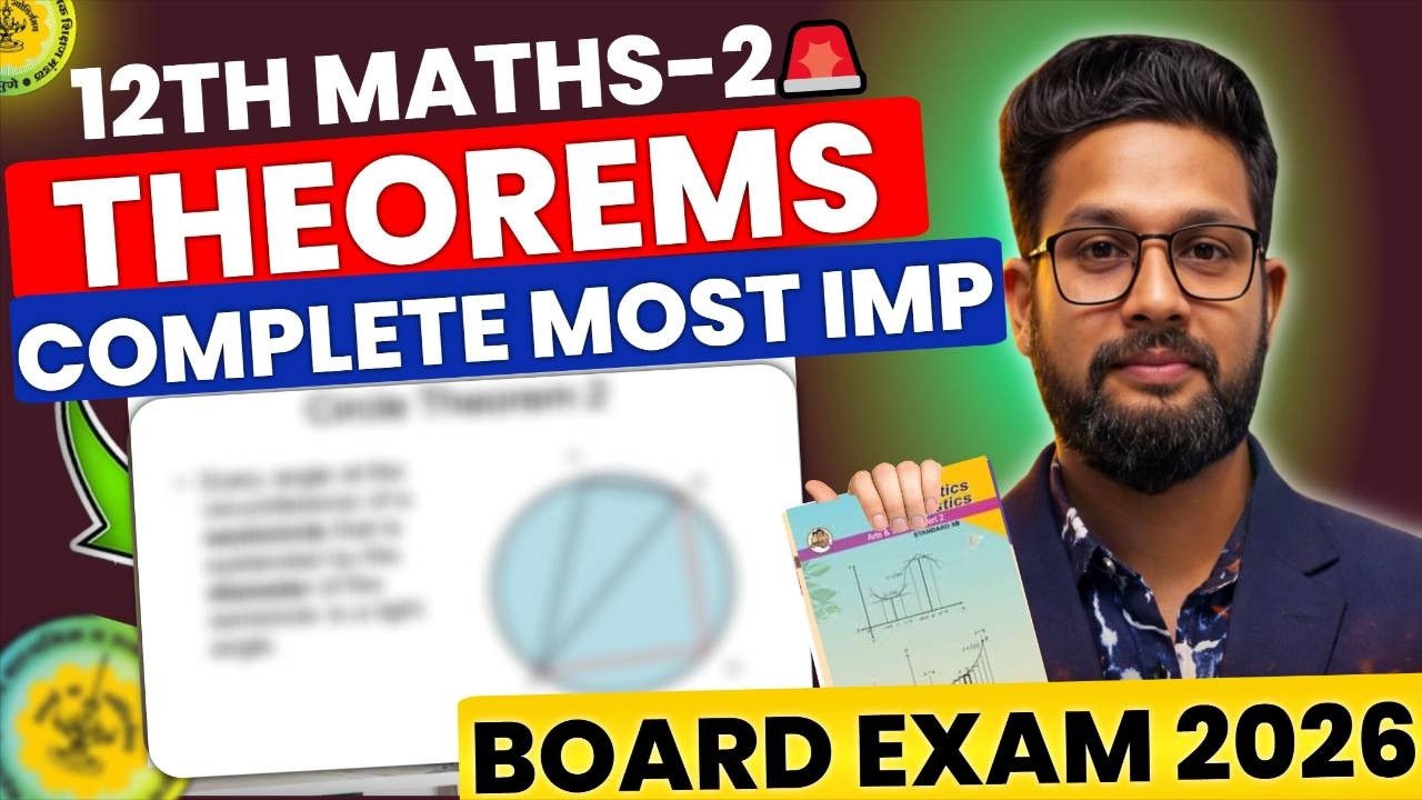 COMPLETE THEOREMS | 12TH MATHS 2 MOST IMP THEOREMS | 12TH MATHS BOARD EXAM 2026 | JR COLLEGE |