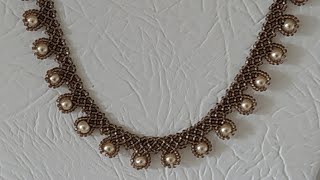 İncili Kum Boncuk Kolye - İncili   Kolye  Yapımı- Pearl Bead Necklace