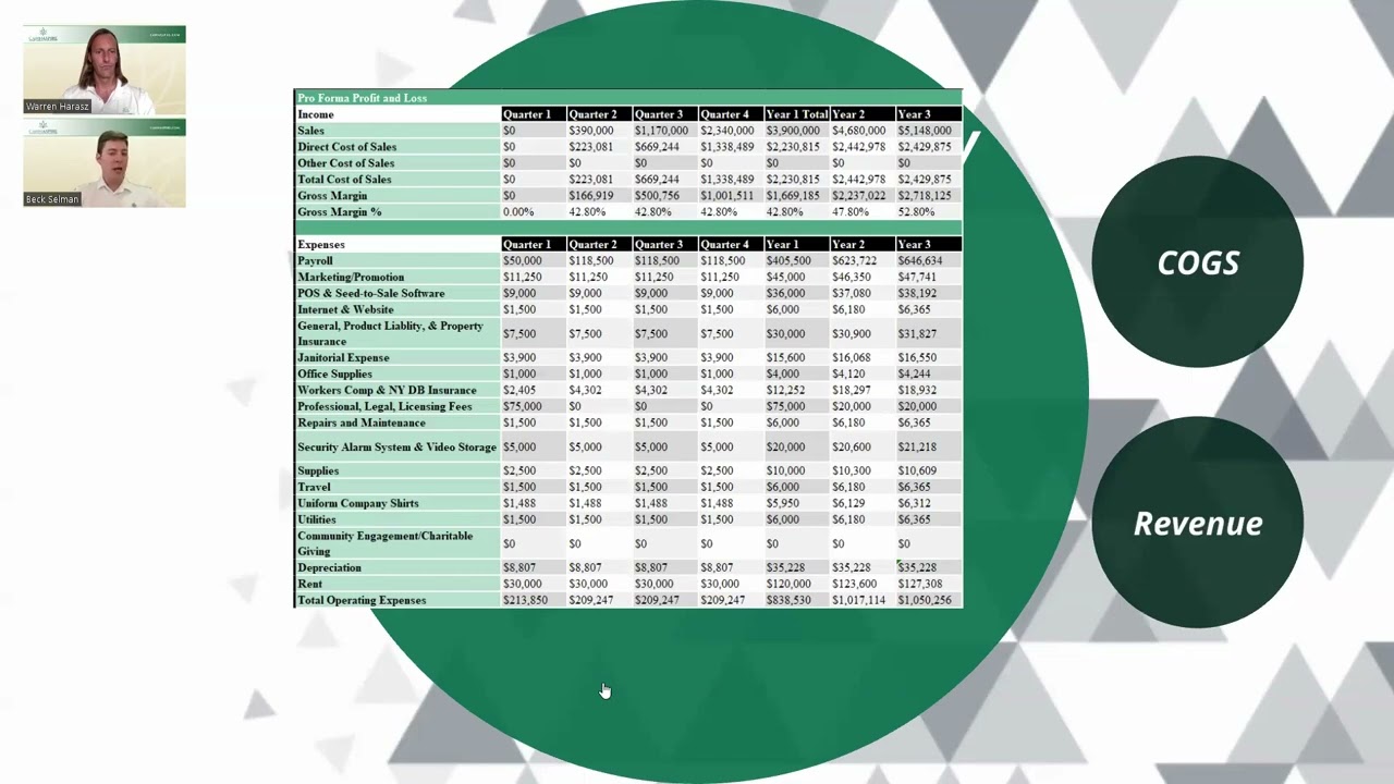 Cannaspirations Ep. 1: Cannabis Business Plans (P10 - Proforma Profit and Loss)